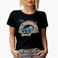 thumbnail image 1 of Distressed No Bad Day on the Beach, Retro Tropical & Summer Art Merch Gift, Black T-Shirt, Small, 1 of 5