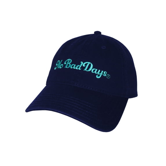 No Bad Days 6 Panel Twill Cap - Aqua on Navy