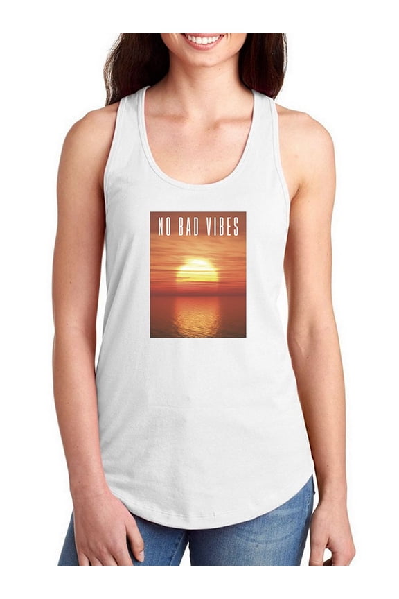 No Bad Vibes Quote Racerback Tank Women -Smartprints Designs, Female x-Large