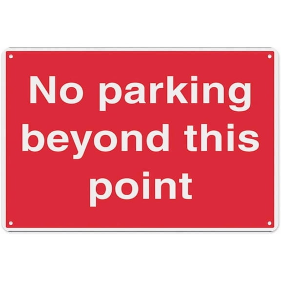 No Beyond This Point 8"x12", Aluminum Tin Warning Signs for Home Outdoor Garden, Durable Security Sign for Restricted Area