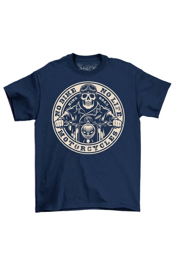 No Bike No Life Skeleton Rider Men's T-Shirt Cafã© Racer Motorbike Unisex Shirt