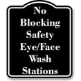 thumbnail image 1 of No Blocking Safety Eye-Face Wash Stations BLACK Aluminum Composite Sign 20''x24'', 1 of 9