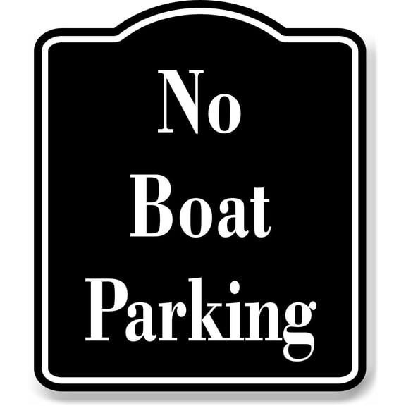 No Boat Parking BLACK Aluminum Composite Sign, 8.5"x10"