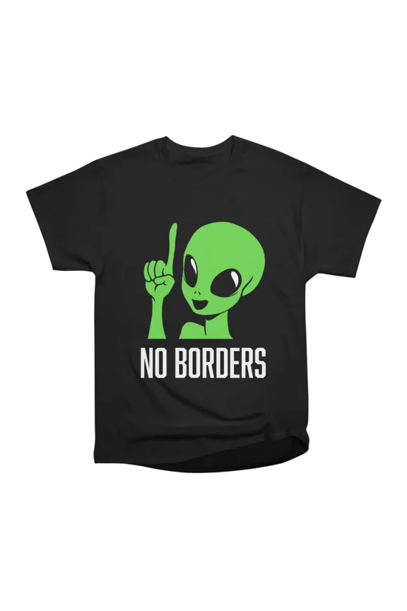 No Borders Alien by Tobe Fonseca T-Shirt Tee Gift For Him Merch For Her Apparel For Friend