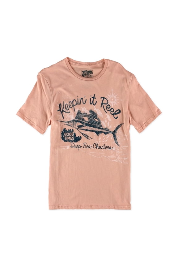 Mens Keepin It Real Graphic T-Shirt, Pink, Small