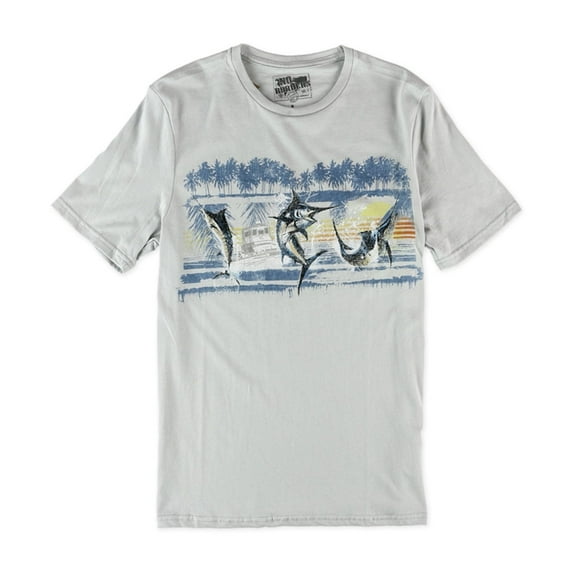 No Borders Mens Marlin Band Graphic T-Shirt, Blue, Small