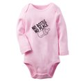 thumbnail image 1 of No Bottle No Peace Funny Rompers, Newborn Baby Unisex Bodysuits, Infant Jumpsuits, Toddler 0-12 Months Kids Long Sleeves Oufits (Pink, 0-6 Months), 1 of 4