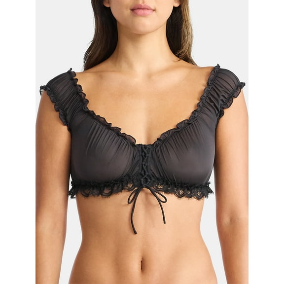 No Boundaries Valentine's Day Chiffon Bralette, Women’s