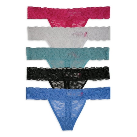 No Boundarie's Women's Lace Thong Panties, 5-Pack