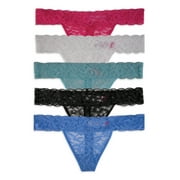 No Boundaries Womens Lace Thong Panties, 5-Pack