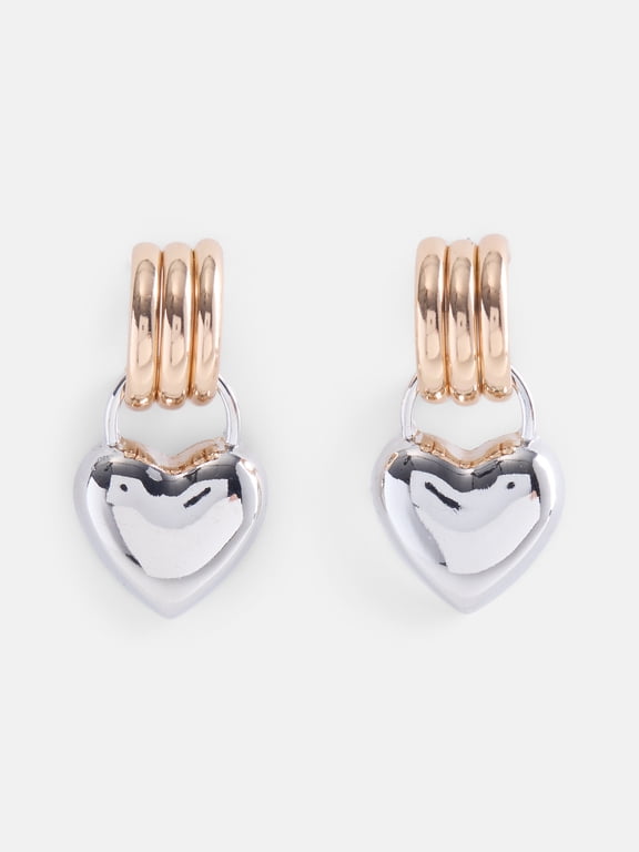 Hoop Heart Earrings, Women's