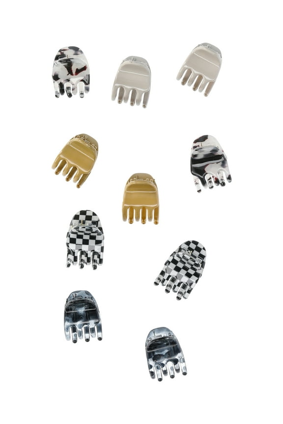 Mini Claw Hair Clip Set, 10-Piece, Women's