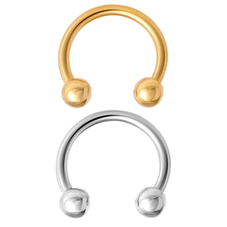 No Boundaries Women's 16G Stainless Steel Septum Rings Pack, 2-Piece Set