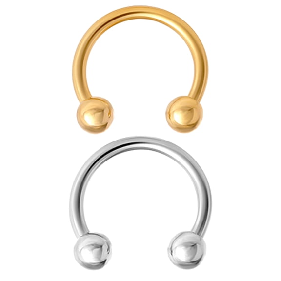 No Boundaries Women's 16G Stainless Steel Septum Rings Pack, 2-Piece Set