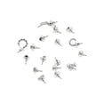 thumbnail image 1 of No Boundaries Women's Assorted Silver Tone and Blue Tone Dagger Studs and Hoops Earrings, 18 Piece Set, 1 of 3
