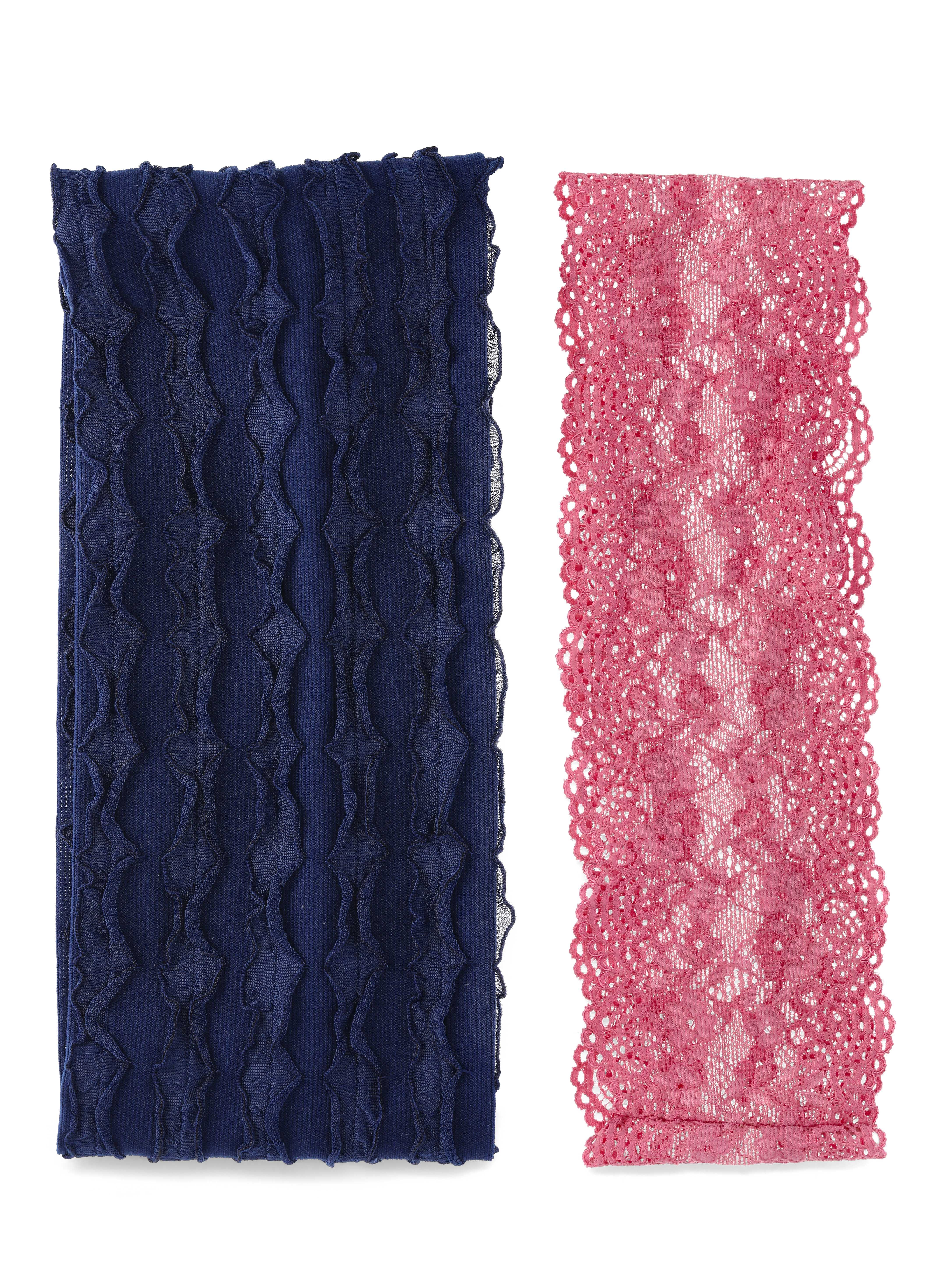 No Boundaries 2 Pack Lacey Headwrap, Purple/Navy