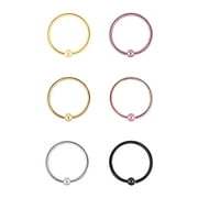 No Boundaries Womenns 20G Nose Ring Pack, 6-Pack, Womens