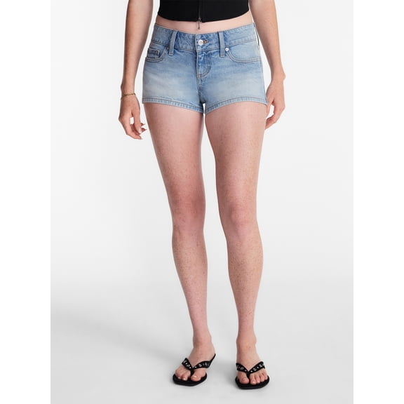 No Boundaries Low Rise Denim Shortie Shorts, 2'' Inseam, Women’s 00-20