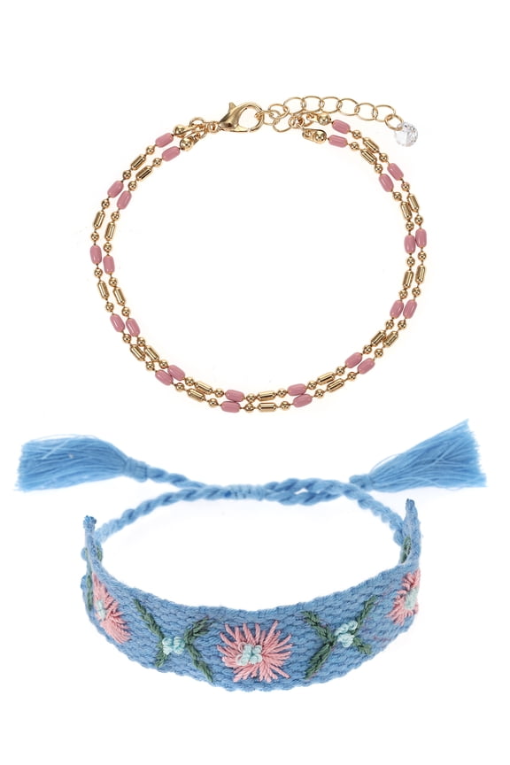 2pc Floral Bracelet Set