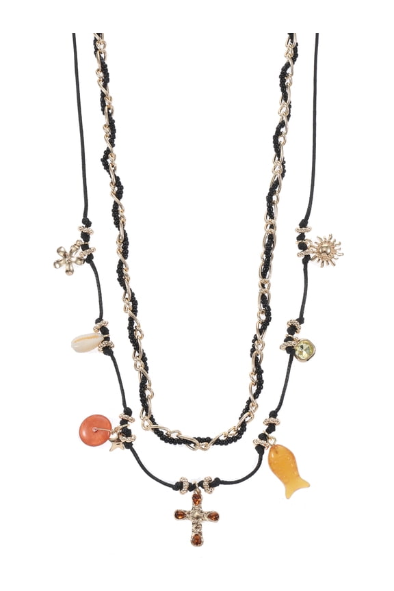 2pc Layered Shell Necklace Set