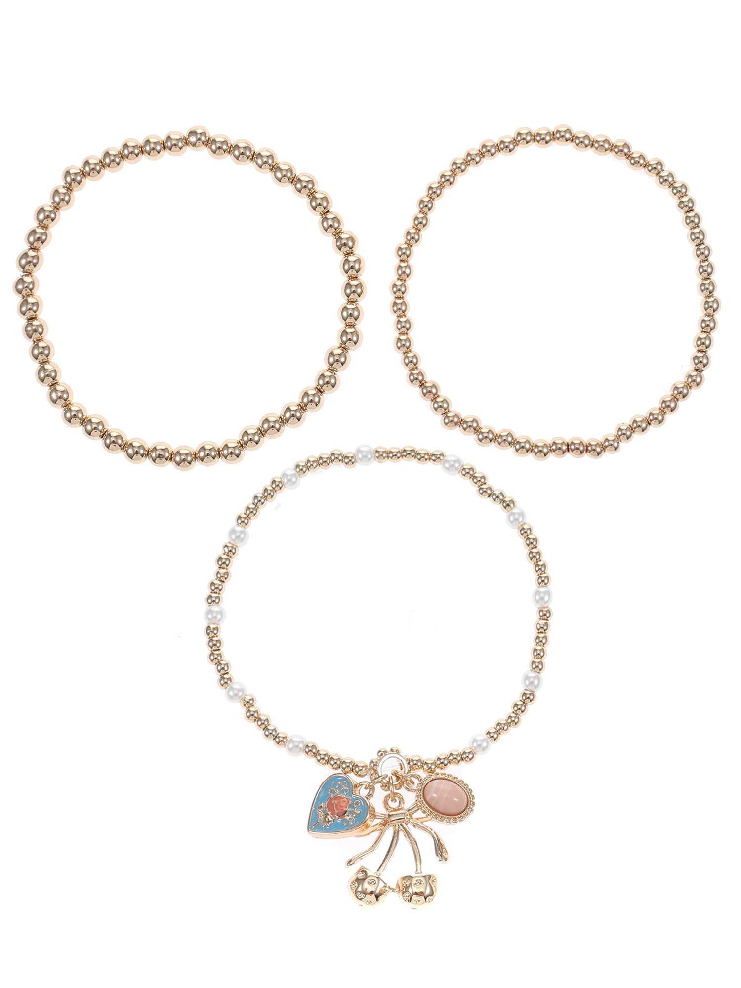 3pc Gold-Tone Bracelet Stack