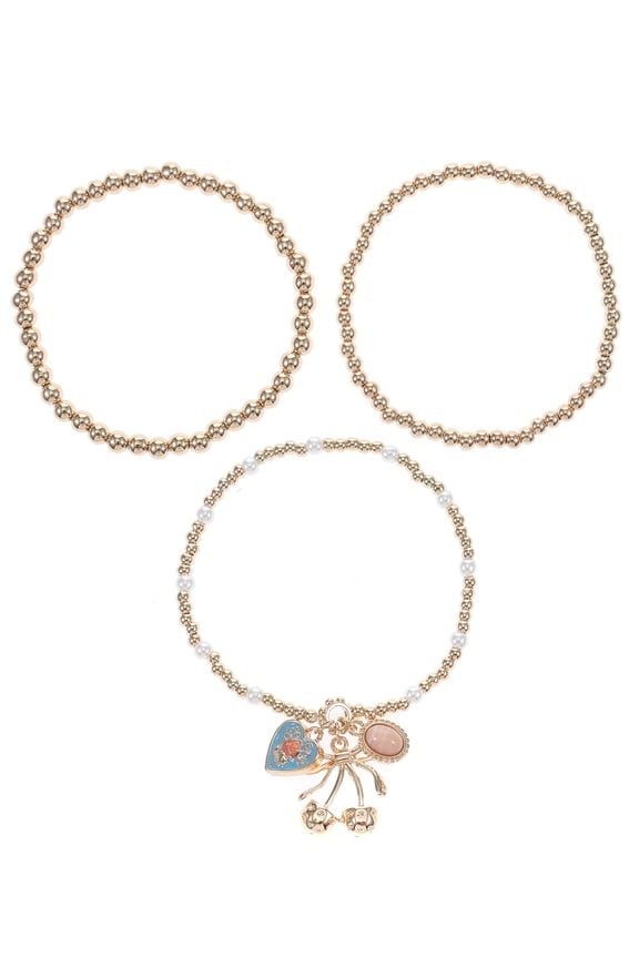 3pc Gold-Tone Bracelet Stack