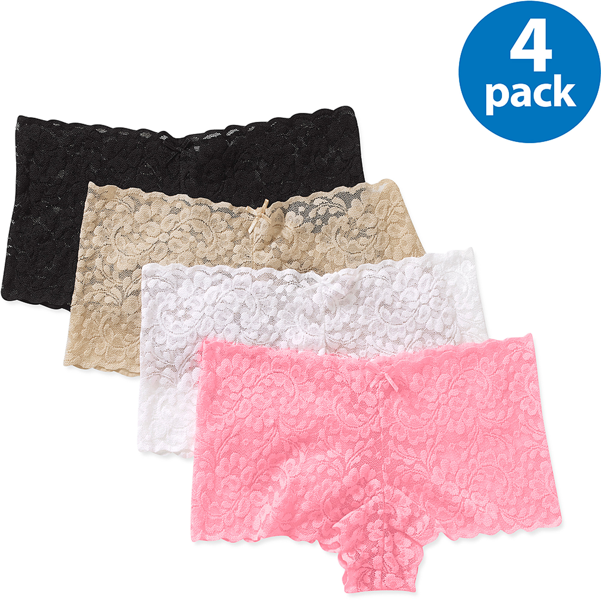 No Boundaries Lace Cheeky Panties, 4-Pack 