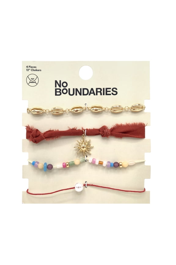 Women's Assorted Gold Tone Chokers, 4 Pack