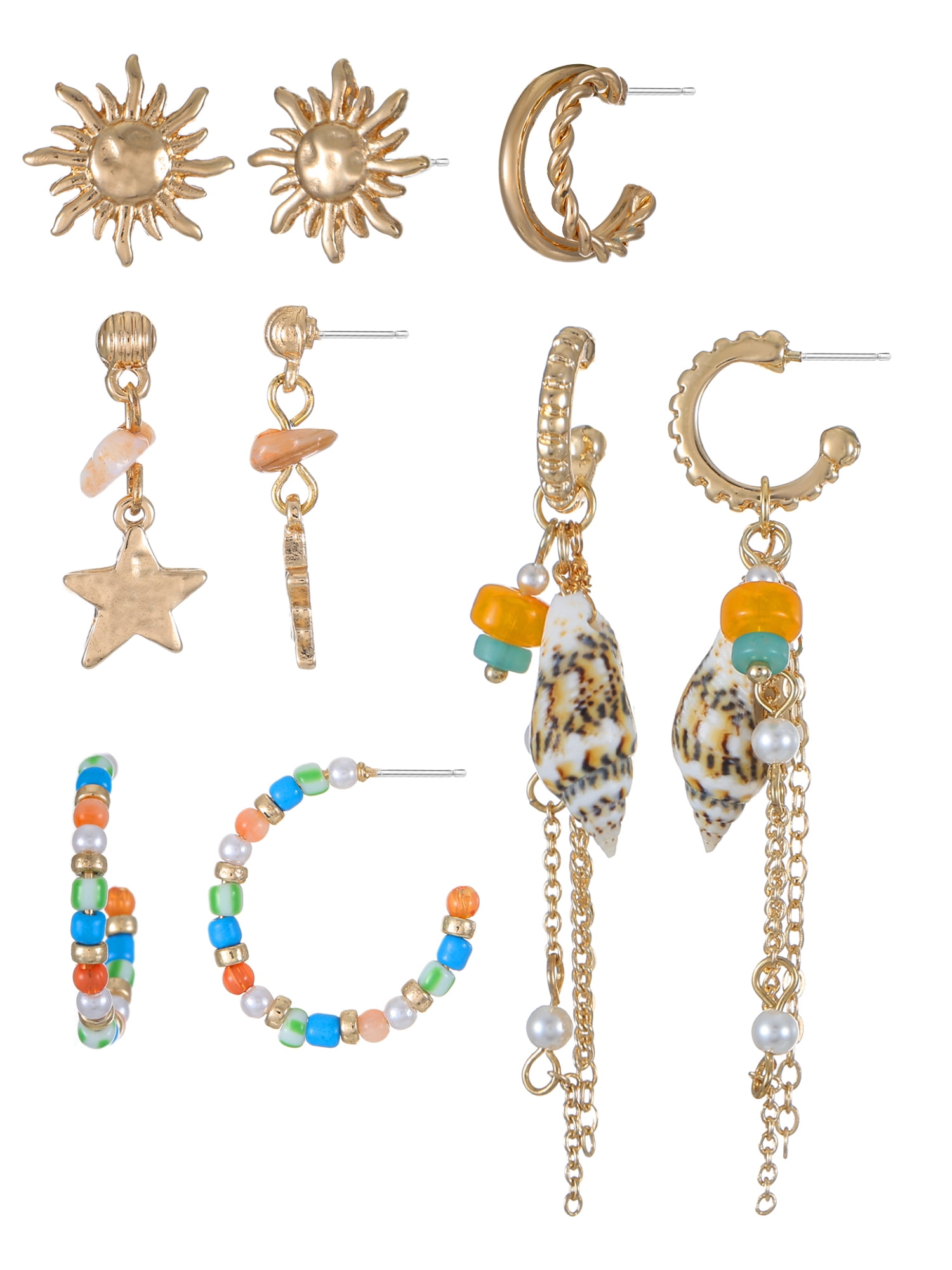 アクセサリー Numbering Gold #5206S Earrings No-Boundaries-6-Pair-Summer-
