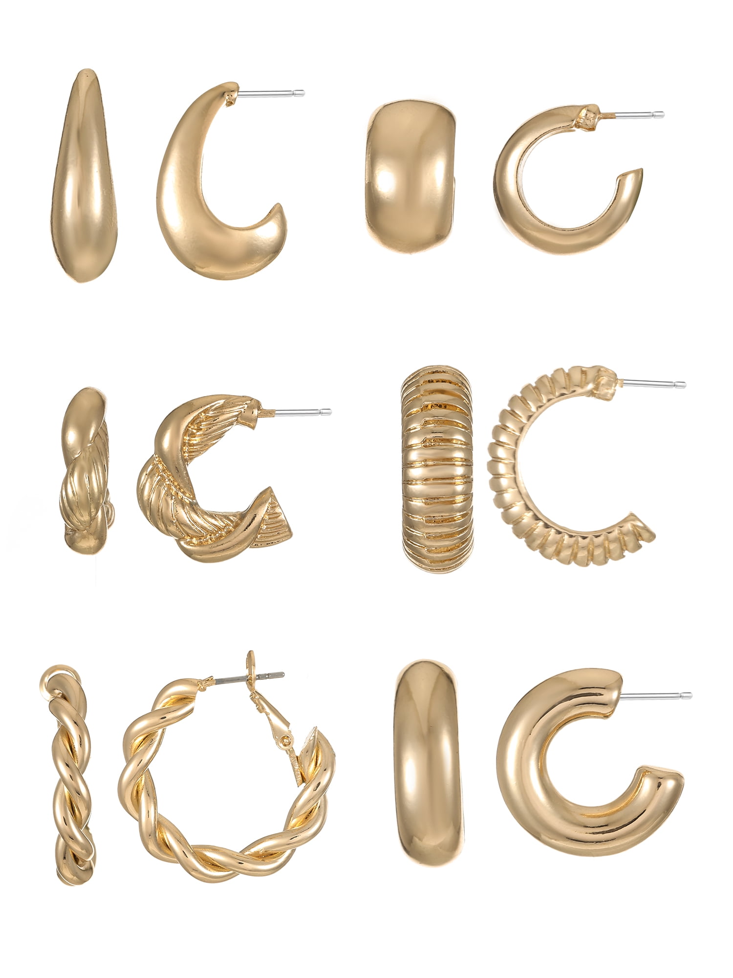 No Boundaries Earring Set, Gold Tone, 6-Piece