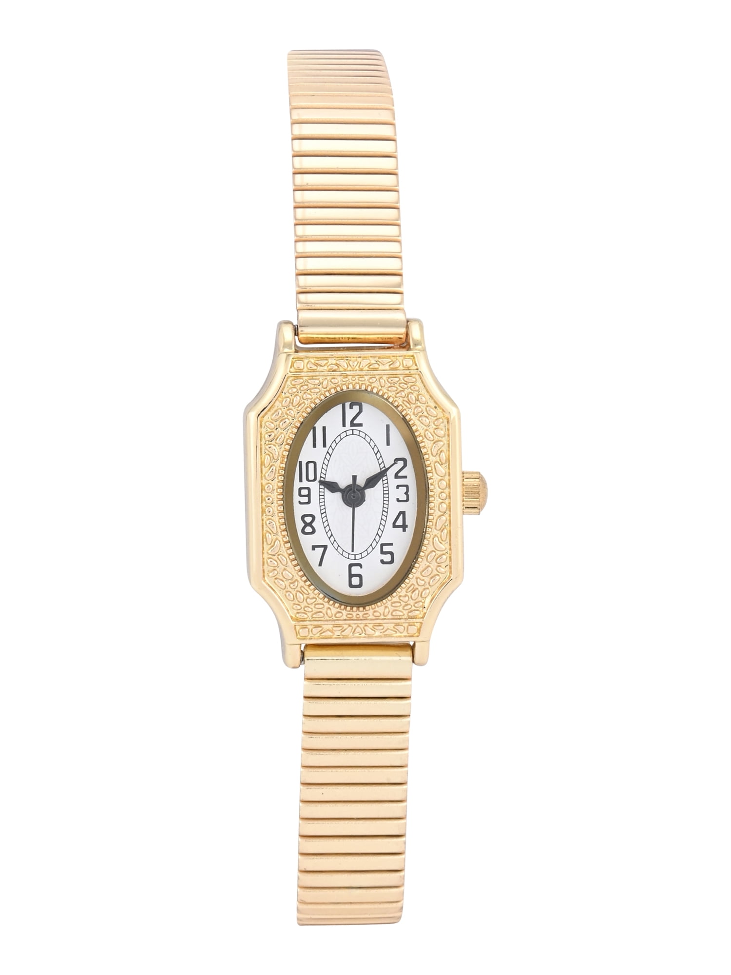 No Boundaries Adult Female Goldtone Vintage Decorative Case Watch With Matching Expansion Bracelet.