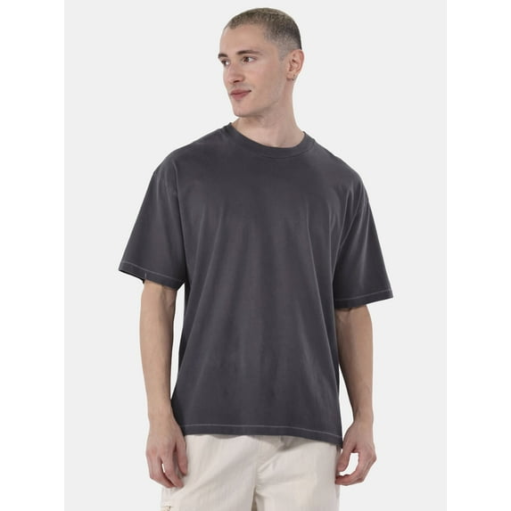 No Boundaries All Gender Cotton Oversize Tee with Short Sleeves, Men's and Big Men's