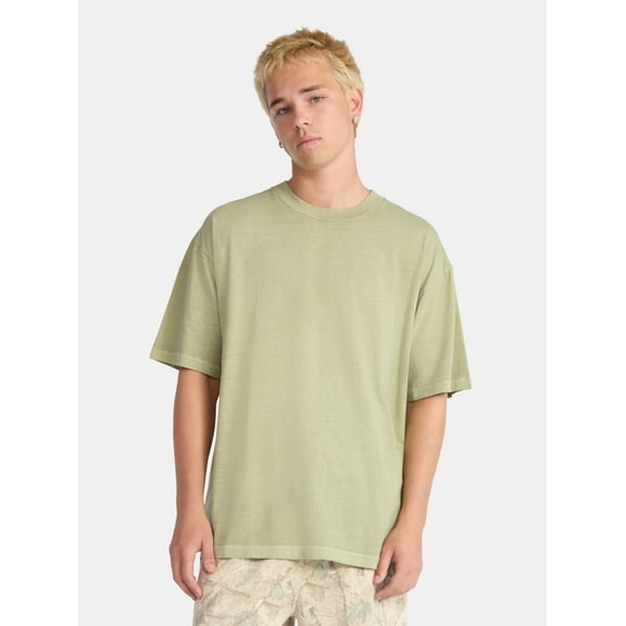 No Boundaries All Gender Cotton Oversize Tee with Short Sleeves, Men's and Big Men's