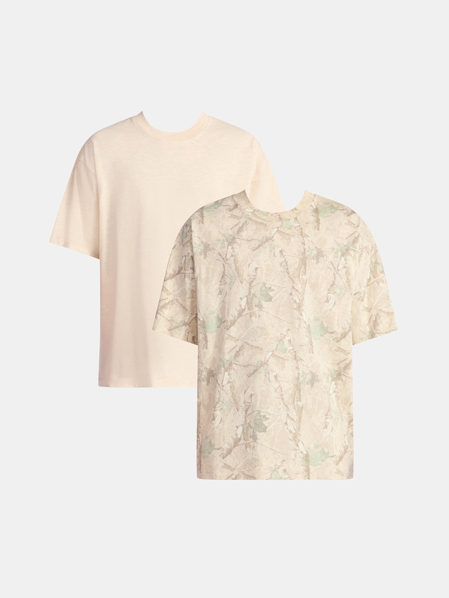 No Boundaries All Gender Cotton Oversized Tee, 2-Pack, Men's & Big Men's Sizes XS-5XL