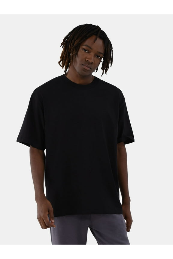 All Gender Cotton Oversize Tee with Short Sleeves, Men's and Big Men's