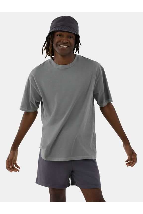All Gender Cotton Oversize Tee with Short Sleeves, Men's and Big Men's