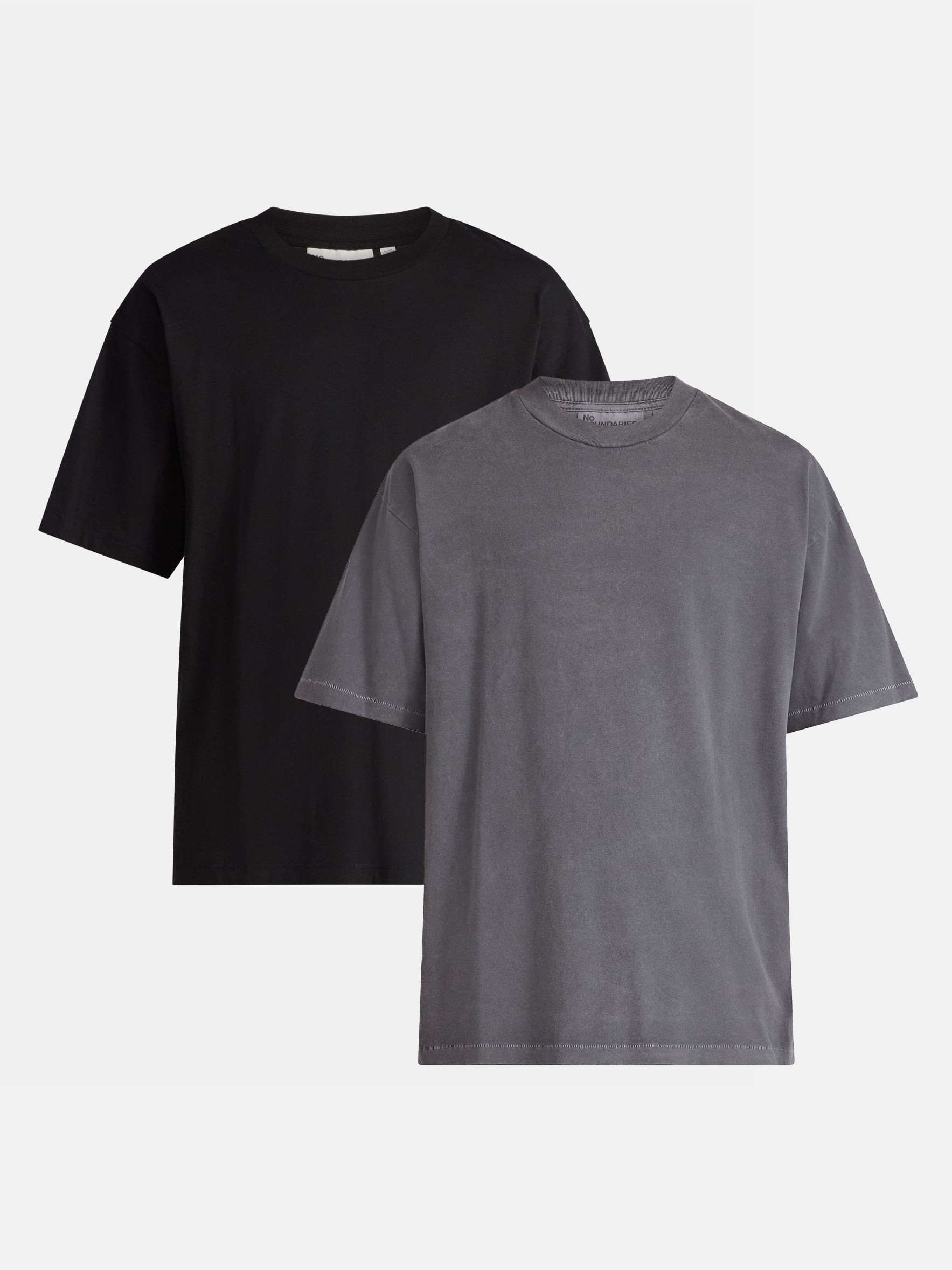 No Boundaries All Gender Cotton Oversized Tee, 2-Pack, Men's & Big Men's Sizes XS-5XL