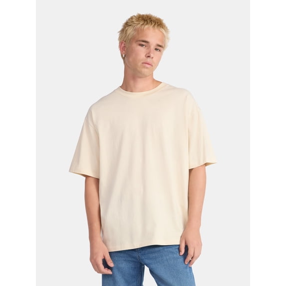 No Boundaries All Gender Cotton Oversize Tee with Short Sleeves, Men's and Big Men's