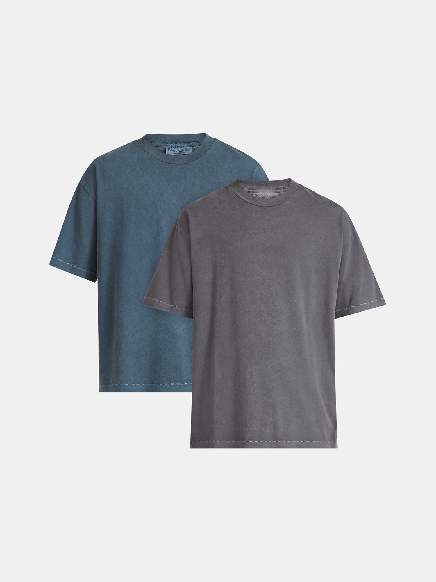 No Boundaries All Gender Cotton Oversized Tee, 2-Pack, Men's & Big Men's Sizes XS-5XL