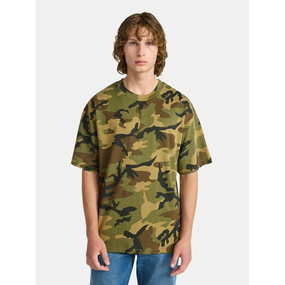 No Boundaries All Gender Cotton Oversize Tee with Short Sleeves, Men's and Big Men's