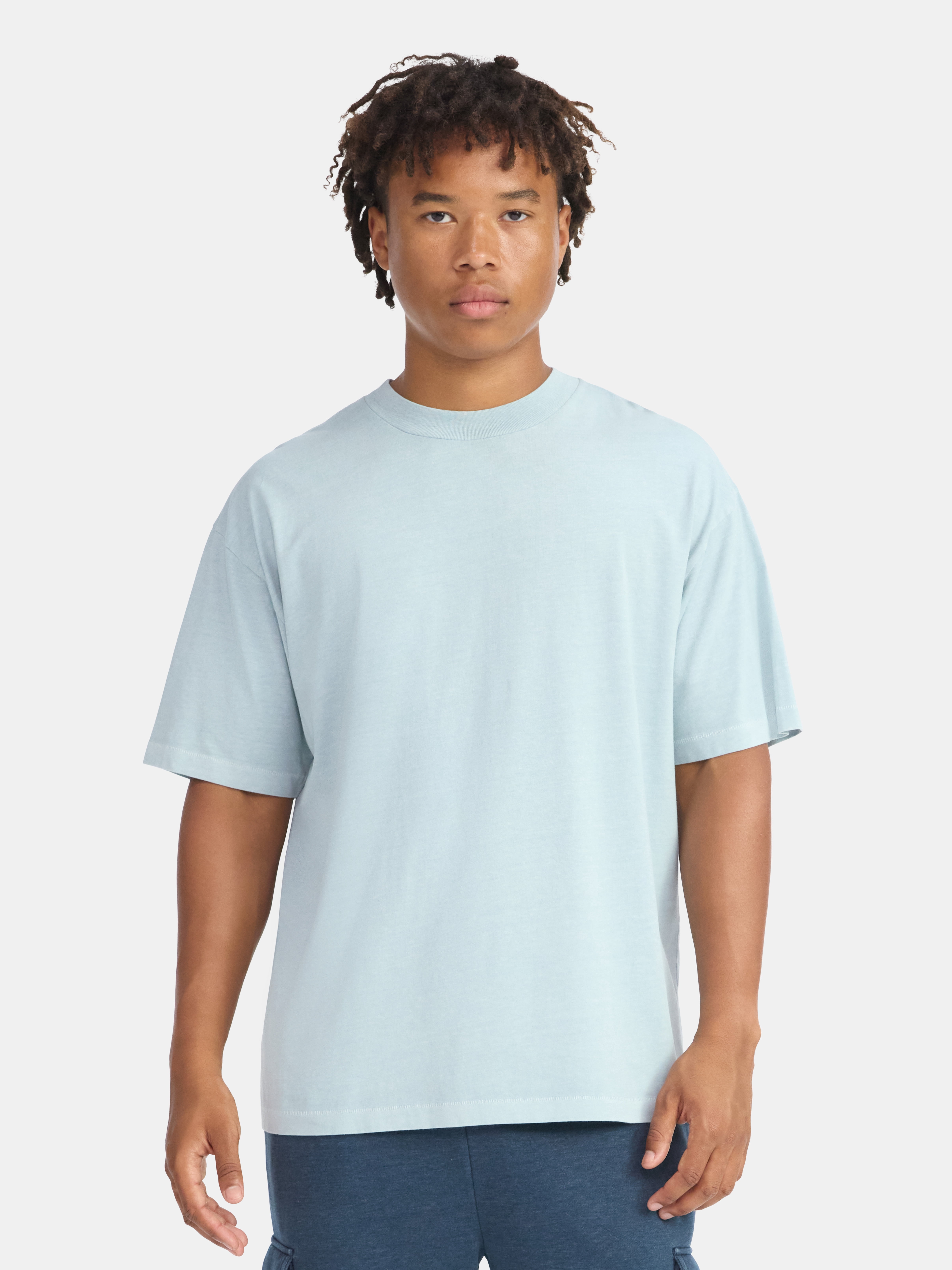 No Boundaries All Gender Cotton Oversize Tee with Short Sleeves, Men's and Big Men's