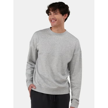 No Boundaries All Gender Fleece Crewneck Sweatshirt with Long Sleeves, Men's and Big Men’s