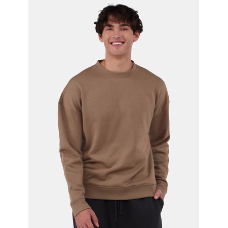 No Boundaries All Gender Fleece Crewneck Sweatshirt with Long Sleeves, Men's and Big Men’s