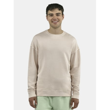 No Boundaries All Gender Fleece Crewneck Sweatshirt with Long Sleeves, Men's and Big Men’s