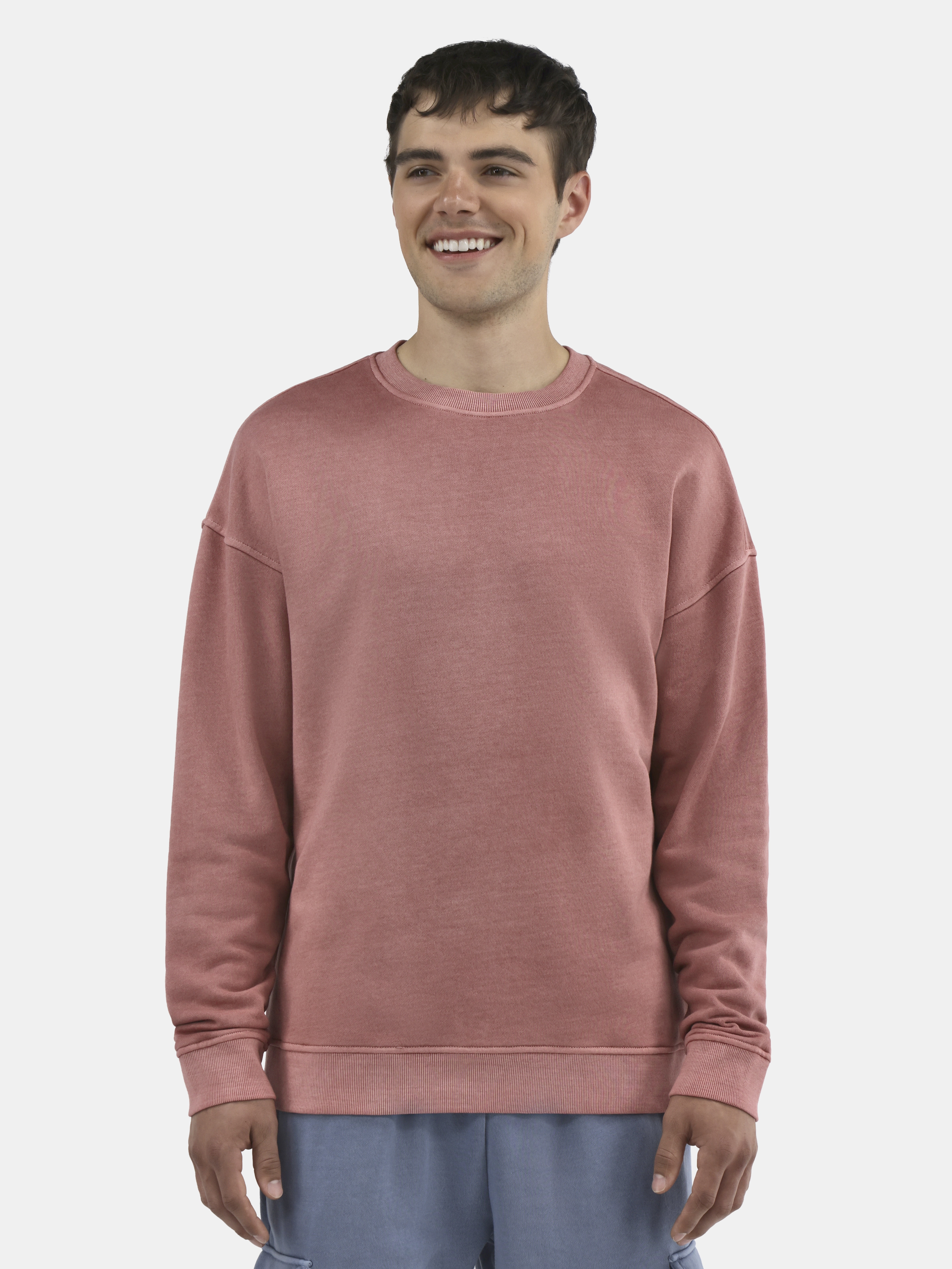 No Boundaries All Gender Fleece Crewneck Sweatshirt with Long