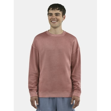 No Boundaries All Gender Fleece Crewneck Sweatshirt with Long Sleeves, Men's and Big Men’s