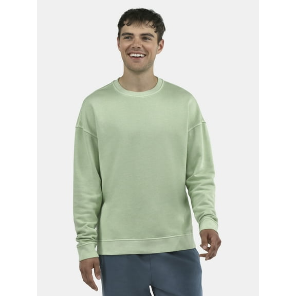 No Boundaries All Gender Fleece Crewneck Sweatshirt with Long Sleeves, Men's and Big Men’s
