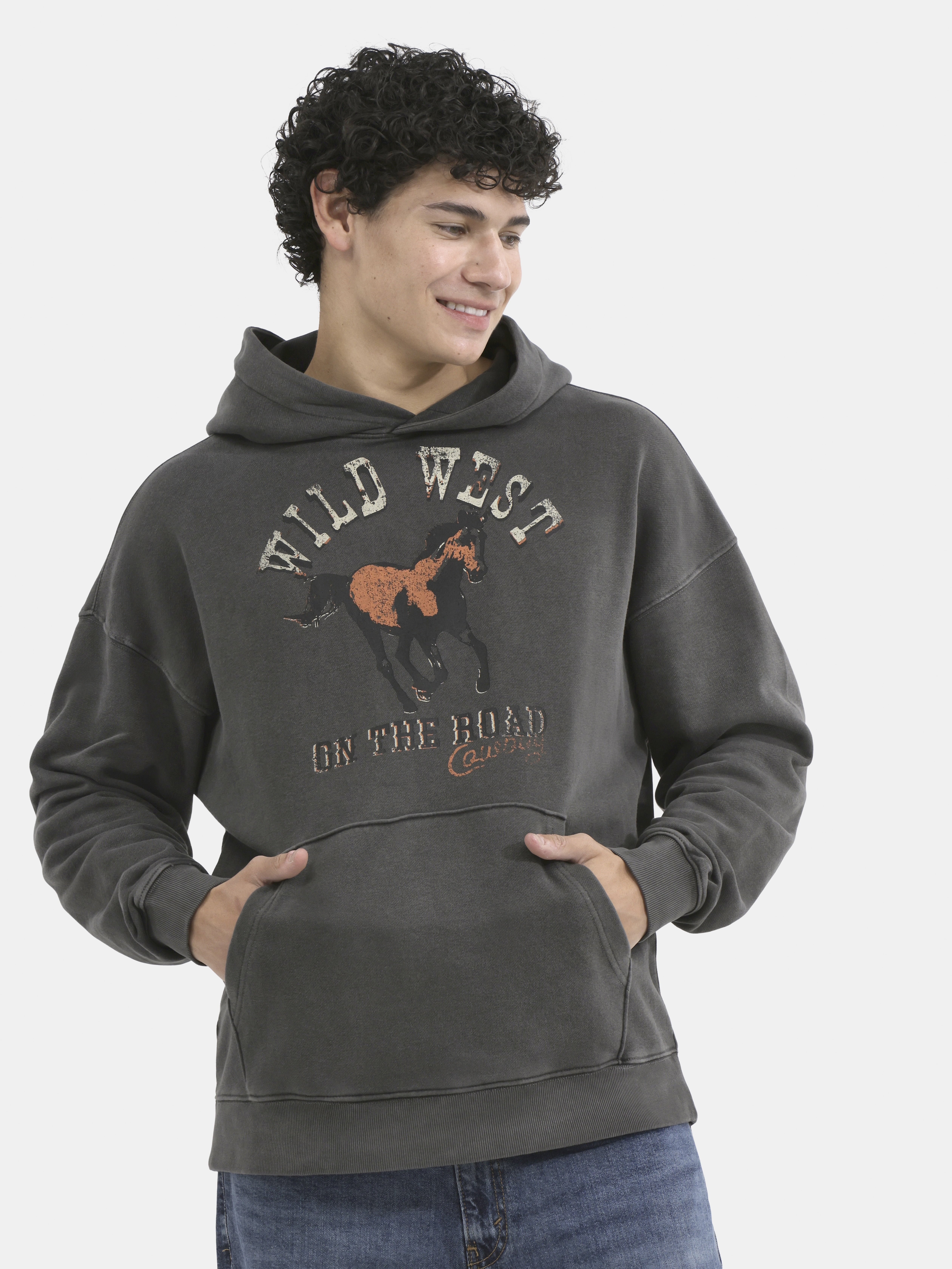 No Boundaries All Gender Zip Front Hoodie, Men's Sizes XS