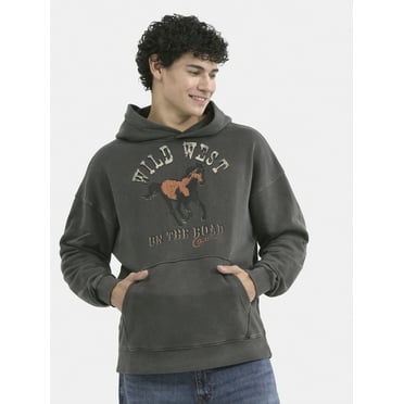 No Boundaries All Gender Oversized Graphic Hoodie with Long Sleeves, Men's and Big Men’s