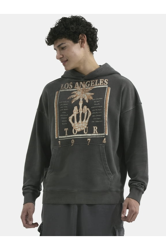 All Gender Oversized Graphic Hoodie with Long Sleeves, Men's and Big Men’s